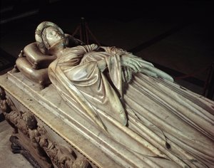 इलारिया डेल कैरेटो (1379-1405), पाओलो गुनिगी की पत्नी (1376-1432) इतालवी राजनेता (इलारिया डेल कैरेटो का अंतिम संस्कार स्मारक, पाओलो गुनिगी की पत्नी) द्वारा झूठ बोलना जैकोपो डेला क्वेरसिया (1371 / 74-1438) 1406- द्वारा संगमरमर की मूर्ति- 1407 लुक्का (लुक्का