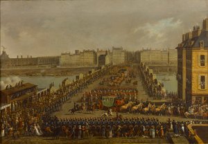 2 दिसंबर, 1804, 1805 को राज्याभिषेक समारोह के रास्ते में शाही जुलूस।