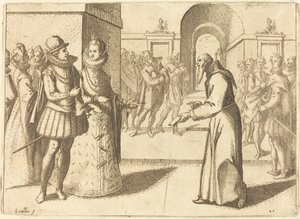 1612 में बवेरिया के राजा का धन्यवाद करते हुए एक कैपुशियो। द्वारा जैक्स कैलोट