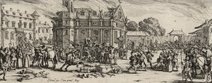एक कान्वेंट, 1633 का विनाश (निर्धारित कागज पर नक़्क़ाशी द्वारा जैक्स कैलोट