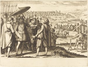 पीसा में एक्वाडक्ट की बहाली, सी। 1614. द्वारा जैक्स कैलोट