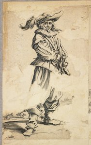 लेदर विथ फेदरेड हैट, ला नोबलेस डे लोरेन (छंद) से, c.1620-23 द्वारा जैक्स कैलोट