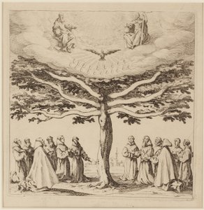 सेंट फ्रांसिस का पेड़, c.1619 (नक़्क़ाशी) द्वारा जैक्स कैलोट