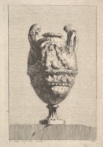 फूलदान एक पुरुष सायरन के साथ एक माला पकड़े हुए, से: Vases, 1746। द्वारा जैक्स फ्रांकोइस जोसेफ सैली