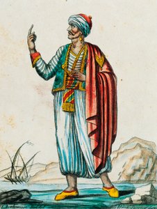 जंगली और मुस्लिम राज्यों से पुरुष पोशाक, लैब्रोस (सक्रिय 1796) द्वारा ड्राइंग से उत्कीर्ण रंग, एनसाइक्लोपीडी डेस वॉयेज से, जैक्स ग्रासेट डी सेंट-सौवेर (1757-1810) द्वारा द्वारा जैक्स ग्रासेट डी सेंट सौवेउर