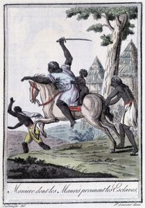 प्रबंधित करें कि किसके Mores दास लेते हैं - "" Encyclopédie des voyages "" में Grasset Saint Sauveur, ed द्वारा। पेरिस १७९६ द्वारा जैक्स ग्रासेट डी सेंट सौवेउर