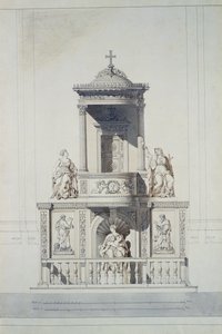 एक पल्पिट के लिए डिज़ाइन, c.1825 (कागज पर पेन und स्याही और wc)