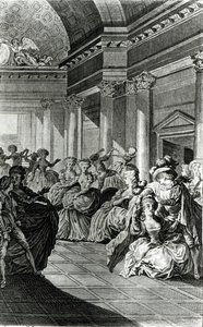 पियरे-ऑगस्टिन कैरन डी बेउमोरचिस (1732-99) द्वारा क्लाउड निकोलस मैलाप्यू (1755-1803) द्वारा उकेरी गई &39;द मैरिज ऑफ फिगारो&39; के एक्ट IV के दृश्य से &39;वह आपको अपने पति के लिए पवित्र और पवित्र बनाएगी। 1