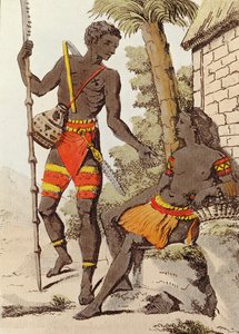पलाऊ द्वीप से आदमी और औरत, 1805 (रंग उत्कीर्णन) द्वारा गसेट डे सेंट सौवेउर के बाद जैक्स