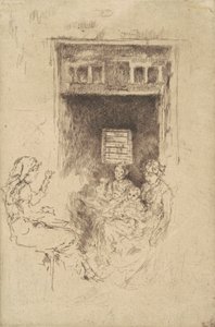 बीड-स्ट्रिंगर्स, 1880 (काले कागज पर उकेरा गया) द्वारा जेम्स एबॉट मैकनील व्हिस्लर