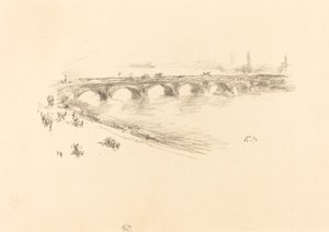 इवनिंग, लिटिल वाटरलू ब्रिज, 1896। द्वारा जेम्स एबॉट मैकनील व्हिस्लर