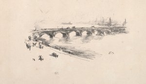 ईवनिंग, लिटिल वाटरलू ब्रिज, 1896। द्वारा जेम्स एबॉट मैकनील व्हिस्लर