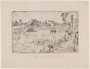 घोड़ों के साथ लैंडस्केप, 1859। द्वारा जेम्स एबॉट मैकनील व्हिस्लर