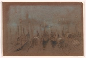 रात, सैन जियोर्जियो, 1880 (ग्रे-ब्राउन पेपर पर चाक) द्वारा जेम्स एबॉट मैकनील व्हिस्लर