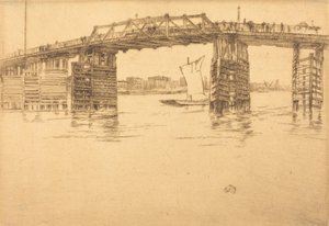 ओल्ड बैटरसी ब्रिज, 1879। द्वारा जेम्स एबॉट मैकनील व्हिस्लर