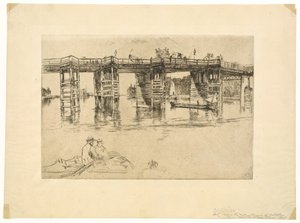 ओल्ड पुटनी ब्रिज, 1879। द्वारा जेम्स एबॉट मैकनील व्हिस्लर