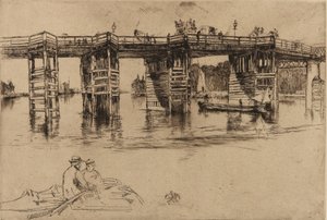 ओल्ड पुटनी ब्रिज, 1879। द्वारा जेम्स एबॉट मैकनील व्हिस्लर