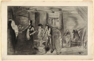 टेम्स और अन्य विषयों पर श्रृंखला Etchings से प्रिंट, फोर्ज, 1861 द्वारा जेम्स एबॉट मैकनील व्हिस्लर