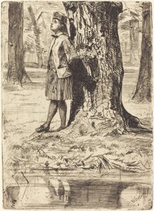 सेमुर एक पेड़ के नीचे खड़ा है, 1859। द्वारा जेम्स एबॉट मैकनील व्हिस्लर