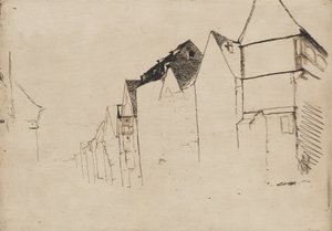 घरों का स्केच, 1858। द्वारा जेम्स एबॉट मैकनील व्हिस्लर