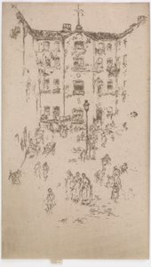 आंगन, ब्रुसेल्स, 1887। द्वारा जेम्स एबॉट मैकनील व्हिस्लर