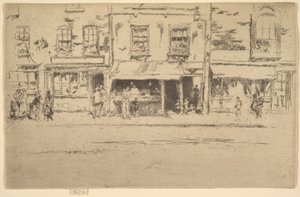 मछली की दुकान, व्यस्त चेल्सी मछली की दुकान, चेल्सी, 1886-87। द्वारा जेम्स एबॉट मैकनील व्हिस्लर