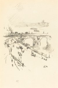 वाटरलू ब्रिज, 1896। द्वारा जेम्स एबॉट मैकनील व्हिस्लर