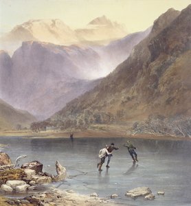 ब्रदर्स वाटर, आइस स्केटर्स का विस्तार, इंग्लिश लेक डिस्ट्रिक्ट से, 1853 लिथो विस्तार 90428 से