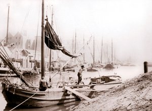 नहर की नावें, रॉटरडैम, 1898। द्वारा जेम्स बैटकिन