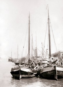 नहर की नावें, रॉटरडैम, 1898। द्वारा जेम्स बैटकिन