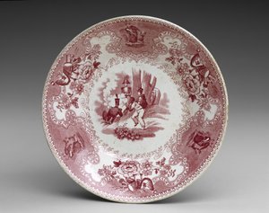 तश्तरी, c.1837-44 (स्थानांतरण-मुद्रित मिट्टी के बरतन) द्वारा जेम्स बीच