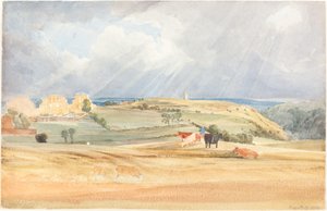 कैटल समरसेट के साथ लैंडस्केप, 1830।