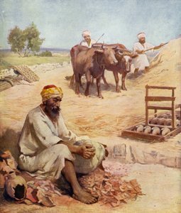 थ्रेसिंग फ्लोर के दृश्य
