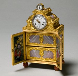 वॉच के साथ लघु कैबिनेट, c.1770-75 द्वारा जेम्स कॉक्स