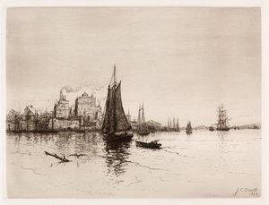 हार्बर सीन, 1884। द्वारा जेम्स क्रेग निकोल