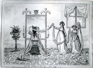 ए लेडी पुटिंग ऑन हेट, 1795 द्वारा जेम्स गिलियरे