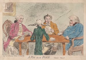 पोक इन ए पोक, व्हिस, व्हिस्ट, पब। 1788 (हाथ के रंग का उत्कीर्णन)