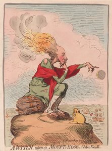 एक मोशन एज पर एक चुड़ैल; ख़बरदार; फुजेली, पब। 1791 (हाथ के रंग का उत्कीर्णन)