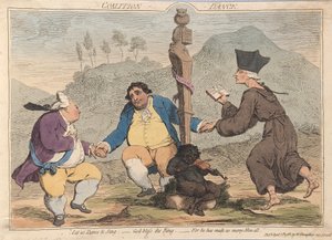 गठबंधन नृत्य, पब। 1785 (हाथ के रंग की नक्काशी) द्वारा जेम्स गिलियरे