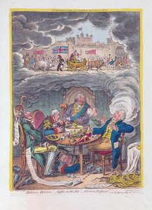स्वादिष्ट सपने: हवा में महल! - शानदार संभावनाएँ! पब। 1808 (हाथ के रंग का उत्कीर्णन)