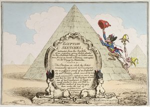 मिस्र के स्केच, 1799 में हन्ना हम्फ्री द्वारा प्रकाशित (हाथ के रंग का नक़्क़ाशी)
