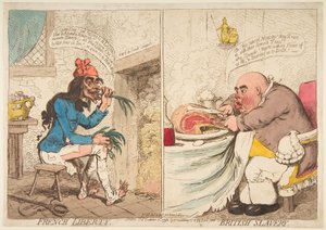 फ्रेंच लिबर्टी - ब्रिटिश दासता, 21 दिसंबर, 1792। द्वारा जेम्स गिलियरे