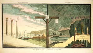 ओल्ड इंग्लैंड, न्यू फ्रांस, द कंट्रास्ट, हैना हम्फ्रे द्वारा प्रकाशित, 1796