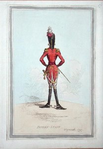 1797 में हन्ना हम्फ्री द्वारा प्रकाशित पैटर्न-स्टाफ (हाथ से रंगी हुई नक़्क़ाशी) द्वारा जेम्स गिलियरे