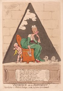 एक स्मारक, पब पर धैर्य। 1791 (हाथ के रंग का उत्कीर्णन)