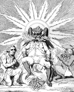 शैतान अपनी सारी महिमा में ..., 1792। द्वारा जेम्स गिलियरे