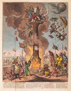 सीज डे ला कर्नल डे पोम्पी, पिलोरी में विज्ञान, पब 1799 (हाथ के रंग का उत्कीर्णन)