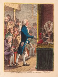 सेंट स्टीफंस के इंटीरियर का स्केच, जैसा कि अब स्टेंड, पब। 1802 (हाथ के रंग का उत्कीर्णन)