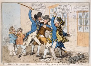 हन्ना हम्फ्रे, 1796 (हाथ से रंग वाली नक़्क़ाशी) द्वारा प्रकाशित द कैनिंग इन कॉन्डिट स्ट्रीट