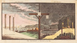 कंट्रास्ट या चीजें जैसे वे हैं, पब। 1796 (हाथ के रंग का उत्कीर्णन)